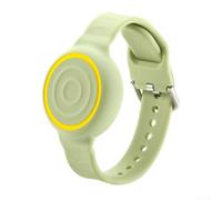 Bracelet en silicone pour AirTag, bracelet étanche réglable pour et personnes âgées, étui anti-perte confortable (vert clair)