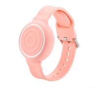 Bracelet en silicone pour AirTag étanche et flexible pour un usage quotidien sécurisé par les enfants et les adultes âgés (rose)
