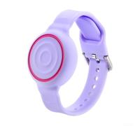 Bracelet en silicone pour AirTag étanche et flexible pour un usage quotidien sécurisé par les enfants et les adultes âgés (violet)