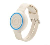Bracelet en silicone pour AirTag étanche et flexible pour un usage quotidien sécurisé par les enfants et les adultes âgés (blanc cassé)