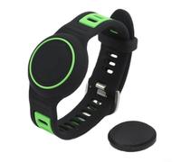 Bracelet en silicone pour AirTag - Réglable - Coque étanche - Résistante aux chocs - Vert - Rose - Violet - Bleu - 24,6 cm (Vert (Q115))