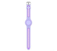 Bracelet en silicone pour AirTag - Réglable - Coque étanche - Résistante aux chocs - Vert - Rose - Violet - Bleu - 24,6 cm (Violet (Q115))