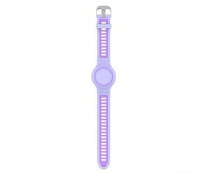 Bracelet en silicone pour AirTag - Réglable - Coque étanche - Résistante aux chocs - Vert - Rose - Violet - Bleu - 24,6 cm (Violet (Q115))