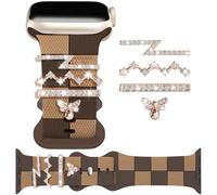 Bracelet en silicone pour Apple Watch 38 mm, 40 mm, 41 mm, 42 mm, 44 mm, 45 mm, 46 mm, 49 mm avec breloques abeilles bling, bracelet de sport doux pour iWatch séries 11 10 9 8 7 6 5 4 3 SE SE2 SE3