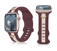 Bracelet en silicone pour Apple Watch 40 mm, 38 mm, 41 mm, bracelet élégant avec jolies breloques abeilles pour iWatch Series 9 8 7 6 5 4 3 SE, bracelets de sport design pour Apple Watch pour femme,