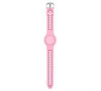 Bracelet en silicone pour enfants AirTag - Bande élastique extensible - Résistante aux chocs - Couverture complète - Design de natation - Parc d'école - 24,6 cm (Rose (Q115))