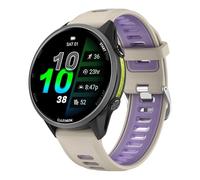 Bracelet en silicone pour Garmin Forerunner 970 avec boucle argentée Beige/violet