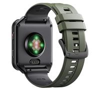 Bracelet en Silicone pour Garmin Venu X1 - Bande de Remplacement Confortable et Hypoallergénique, Compatible avec Luminox 3500, 3800, 6500, 3505, 3601, 6256 Séries(24 mm, Vert Militaire-Gris Graphite)