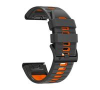 Bracelet en silicone QuickFit 22 mm 26 mm Compatible avec Forerunner 965 955 Solar 945 LTE 935 745 S70 47 mm Accessoire de bracelet de montre souple de sport(Carbon Gray Orange,QuickFit 22mm)
