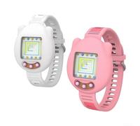 Bracelet en silicone souple pour connexion Tamagotchi | Sangle réglable anti-chute avec ajustement sécurisé pour les fans de jeu vidéo rose ou blanc