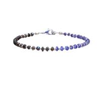 Bracelet en tanzanite et labradorite, perles facettées de 3 mm, forme rondelle, fermoir plaqué argent de 17,8 cm, pour hommes et femmes | LK_STACK_08720