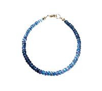 Bracelet en tanzanite et topaze bleue suisse, perles facettées de 3 mm, taille rondelle, fermoir plaqué argent de 17,8 cm, pour hommes et femmes | LK_STACK_08727