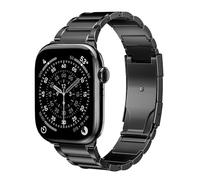 Bracelet en titane compatible avec Apple Watch 42 mm Apple Series 10 42 mm, 41 mm, 40 mm, 38 mm, iWatch SE 2, SE, iWatch Series 10 9 8 7 6 5 4 3 2 1, bracelet en métal léger de 20 mm de large, noir