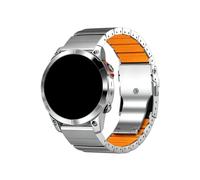 Bracelet en titane et Silicone, 22mm 26mm Pour Garmin Fenix 8 7X 7 6X 6 Pro 5X 5 Plus Instinct Tactix8 7pro, Bracelet en métal Accessoires(Silver+Orange,26mm Tactix 8 51mm)