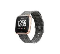 Bracelet en Toile Simple Remplacement pour Fitbit Versa 2 - Gris foncé (Taille S)