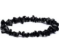 Bracelet en tourmaline noire éclatée élastique -- ±0.7 cm