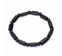 Bracelet en Tourmaline Noire Naturelle ZBDZSW pour Femmes et Hommes, Cristaux Bruts, Pierres de Quartz énergétiques Originales, Bracelets de Perles 6 x 12 mm