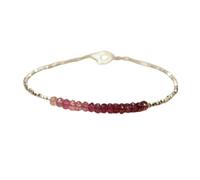 Bracelet en tourmaline rose ombrée, perles à facettes de 3 mm, forme rondelle, fermoir plaqué argent, 17,8 cm, pour hommes et femmes | LK_STACK_05199