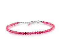 Bracelet en tourmaline rose ronde de 3 mm, perles à facettes, fermoir plaqué argent réglable de 17,8 cm, pour hommes et femmes | LK_STACK_05562