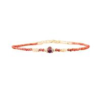 Bracelet en tourmaline rose, tanzanite et pierre de lune, perles facettées de 2 à 3 mm, fermoir plaqué or réglable de 17,8 cm, pour hommes et femmes | LK_STACK_08419