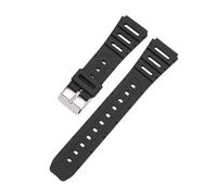Bracelet en TPU compatible avec les montres de sport Casio CA-53W, CA-61W, FT-100W, W-520U, W-720G, souple, 20 mm(Black silver,20mm)