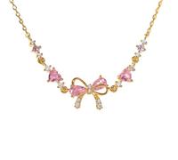 Bracelet en zircon avec nœud réglable, bracelet en chaîne perlée, bracelet d'amitié en or et argent, bracelet tendance pour femmes (A, 14-17cm)