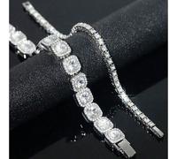 Bracelet entièrement pavé de sucre en forme de glaçon cubique et bracelet entièrement pavé de balle de tennis, bijoux de mode pour hommes et femmes, convient pour Noël, Thanksgiving, fête, mariage Tai