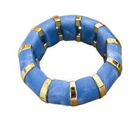 Bracelet extensible en acrylique plaqué or pour femme, large et rond, géométrique, épais, léger et tendance, bijou Y2K pour meilleure amie et sœur, Medium, Résine, Pas de gemme