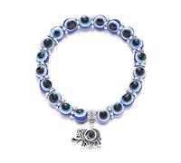 Bracelet extensible en perles contre le mauvais œil, paume de Fatima, main de Fatima, papillon, chouette, éléphant, tortue, amulette animale, pour femme, homme, fille, garçon, adolescent, ami, bijou