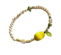 Bracelet extensible en perles de résine avec motif poire - Bijoux empilables pour femmes et filles - Accessoire de mode - Cadeau élégant et élastique - Empilable pour femme, taille unique, Comme