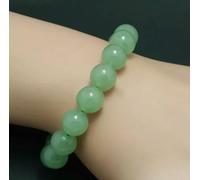 Bracelet Extensible en Perles Rondes de Jade Vert Clair Naturel 6/8/10/12 mm 7,5" AAA+-12 mm