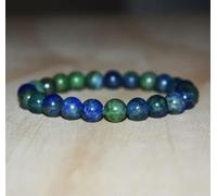 Bracelet Extensible en Pierre d'azurite Naturelle et Malachite 8 mm