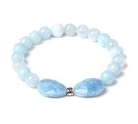 Bracelet Extensible en Pierre Précieuse De Chakra en Pierre D'Aigue-Marine Naturelle pour Femme, Bracelet en Cristal De Guérison en Forme De Goutte d'eau, Bracelet De Charme De Yoga pour Homme, Bi