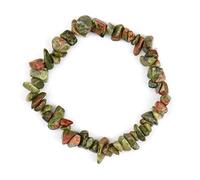 Bracelet extensible en pierre précieuse naturelle irrégulière pour couple - Perles en cristal rose - Pour femme - Unakite, Cristal