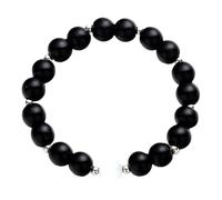 Bracelet extensible en tourmaline naturelle et pierre précieuse ronde de 6 mm avec perles lisses de 17,8 cm pour homme et femme Taille réglable Bijoux pour invités de mariage, taille unique, Métal
