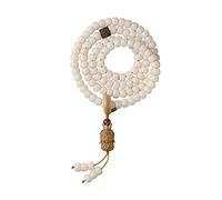 Bracelet extensible naturel pour le bracelet de perles, bricolage de jade blanc bodhi 108 Bouddha Bouddha pour femmes et hommes, bœufs de style art rétro cristallins pour bracelets en pierre chanceux