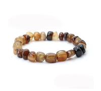 Bracelet Extensible Unisexe en Perles de Pierre Naturelle Irrégulière, Réglable, en Agate Colorée et Jade, Style Bohème, Idéal pour L'Été et La Plage, Idéal pour les Amoureux et les Amis, Ma