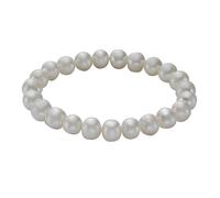 Bracelet extensible Zeeme Pearls perle de culture d'eau douce blanche 8-8,5 m...