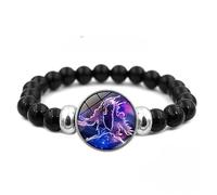 Bracelet Femme 12 Signes Du Zodiaque - Constellation Astrologique En Pierre Précieuse D'Onyx Noir Naturel - Cristal De Guérison Horoscope Bijoux
