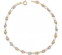 Bracelet Femme 3 Ors - Or Tricolore - Grain de Café Jaune, Blanc et Rose