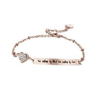 Bracelet Femme Acier Lettrage Not Sisters By Blood But Bangle Élégant Rose Ajustable