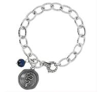 Bracelet Femme Albert M. Jewels - Maillons Texturés Et Charms Serpent Argent 925
