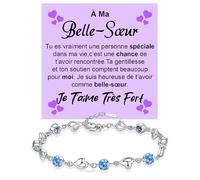 Bracelet Femme Belle-Sœur Argent Sterling 925 Anniversaire Idées Cadeaux pour Elle Bracelets Tennis Brillants Or Idée Cadeau Noël - Coffret avec DÉDICACE incluse (bracelet À ma belle-soeur 5)