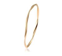 Bracelet - Femme/Enfant - Rigide - Rond - Jonc - Torsadé - Plaqué Or Jaune 750/1000 - 3 Microns - 6 cm