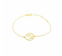 Bracelet Femme Fille Or Jaune 9 Carats Horoscope Capricorne Brillant 18 cm - Certificat de Garantie - Mondepetit - 1481