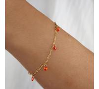 Bracelet femme fin avec breloques strass oranges