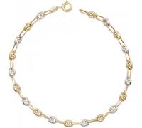 Bracelet Femme Grain de Café Jaune et Blanc - Or Bicolore - L'ATELIER D'AZUR