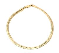 Bracelet - Femme/Homme - Maille Anglaise - 20,5 cm - 4 mm - Plaqué Or Jaune 750/1000 - 3 Microns