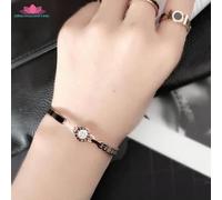 Bracelet femme incrustation diamant or rose Plaqué 18K féminin de mode sauvage,La circonférence intérieure est d'environ 17 cm