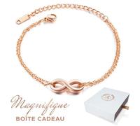 Bracelet femme Infini Baigné dans l'OR. Avec Coffret cadeau. Cadeau femme original. Cadeau Noël, Anniversaire, St Valentin. 2SPLENDI